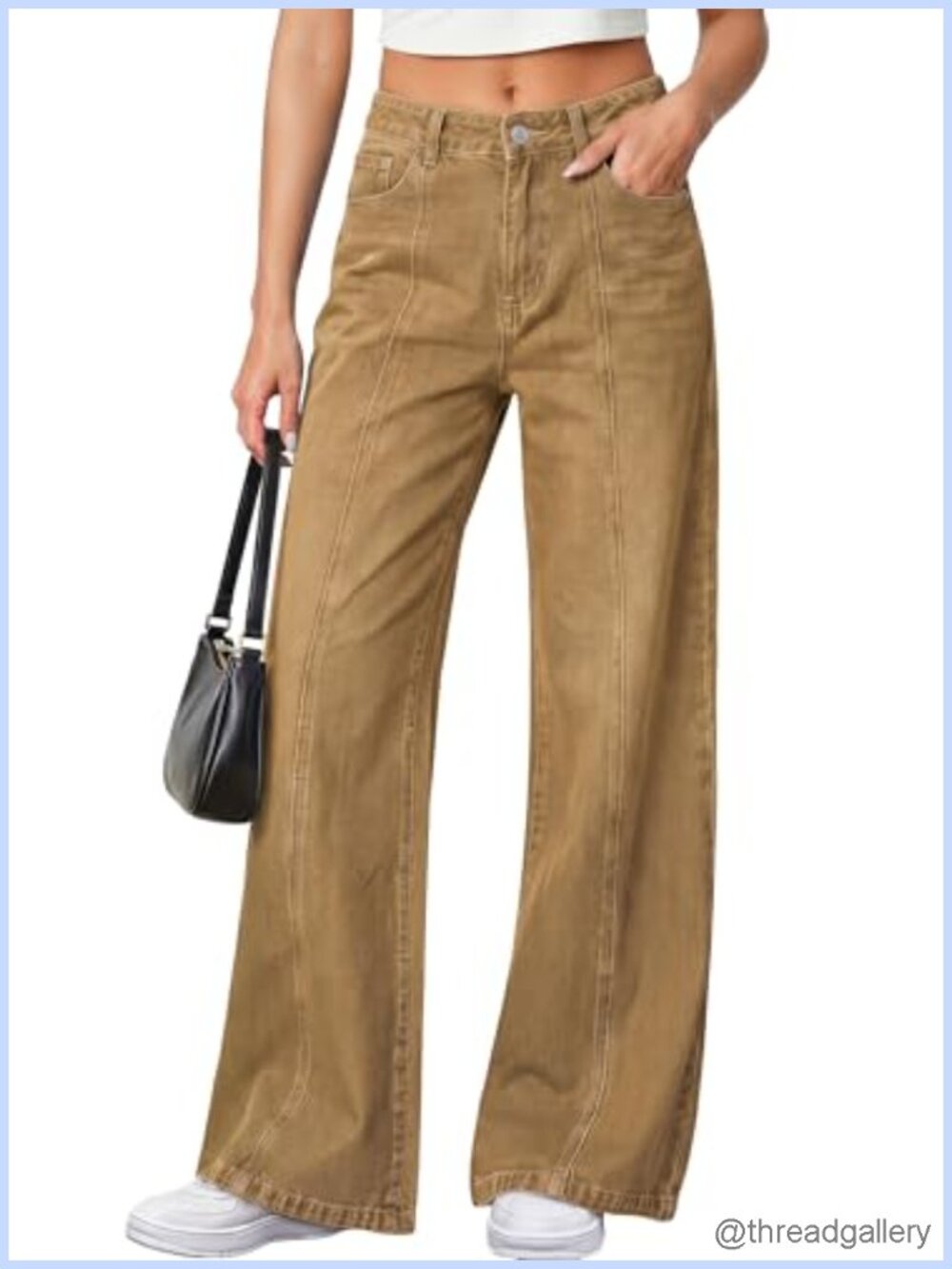 Wide Leg Stretchy Baggy Denim Pants High Rise Palazzo Jeans
